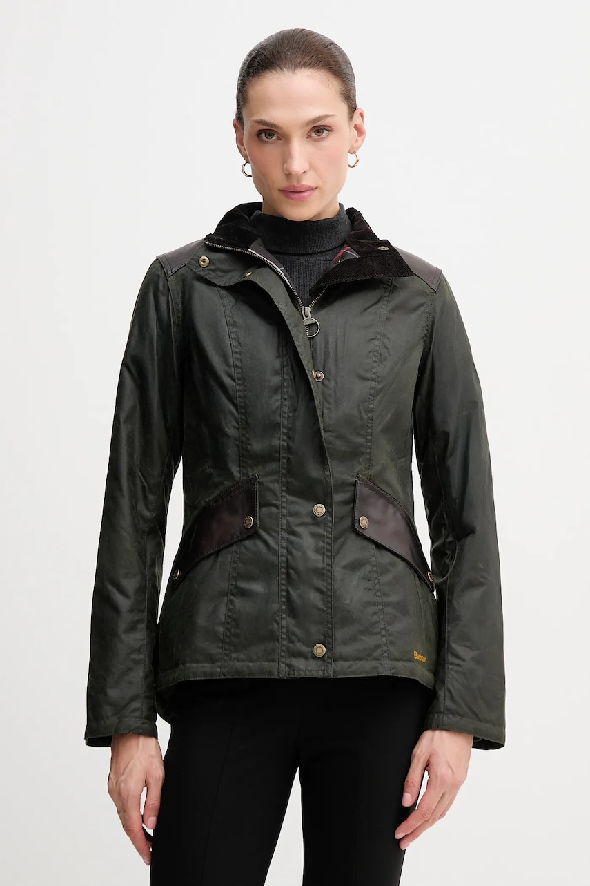 Barbour jacheta de bumbac FERN culoarea verde, de tranziție, LWX1493