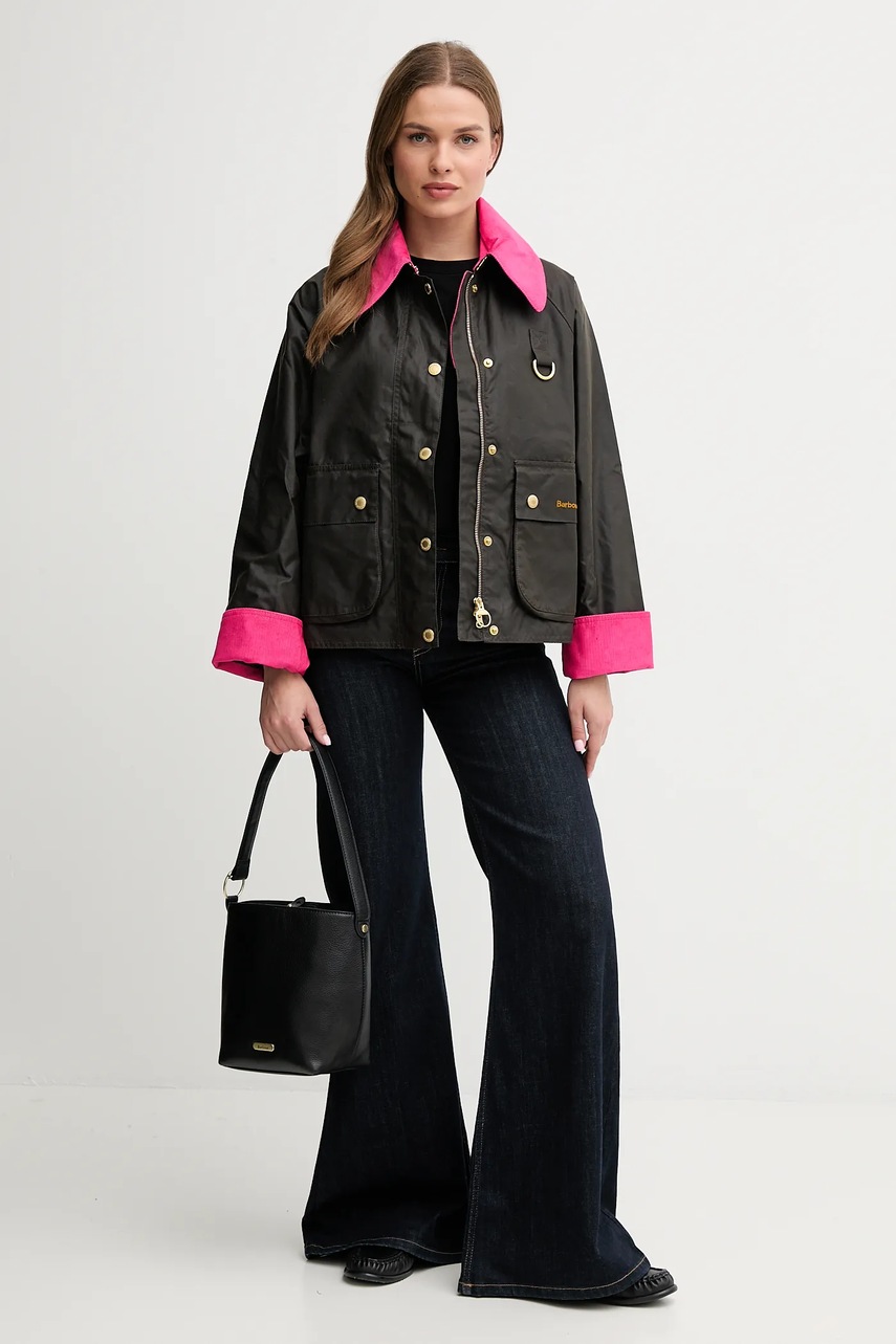 Хлопковая куртка Barbour Icons Spey цвет зелёный демисезонная LWX1515 Хлопковая куртка Barbour Icons Spey цвет зелёный демисезонная LWX1515