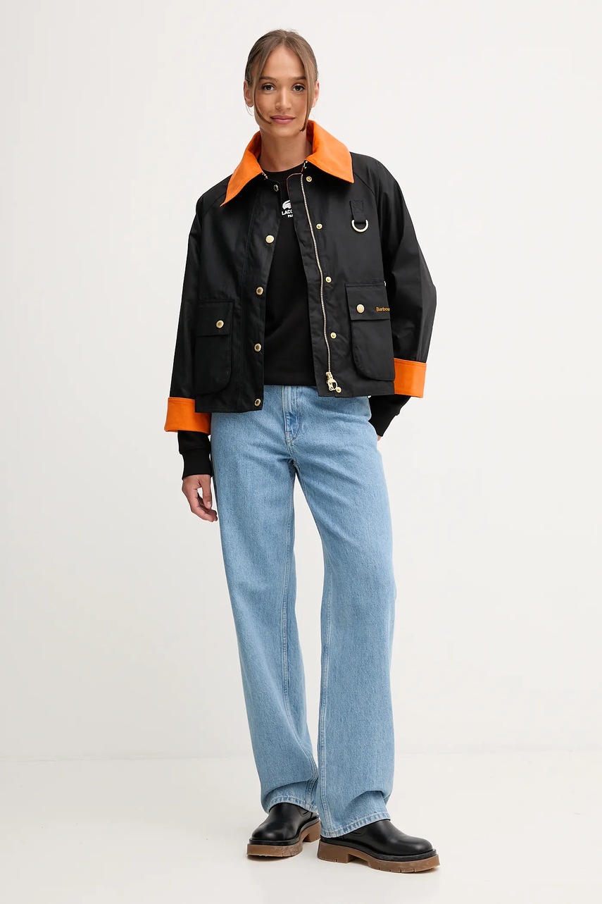 Хлопковая куртка Barbour Icons Spey цвет чёрный демисезонная LWX1515