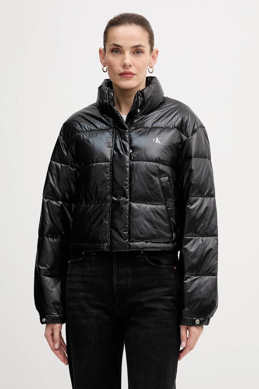 Levně Bunda Calvin Klein Jeans černá barva, zimní, LV047D504G