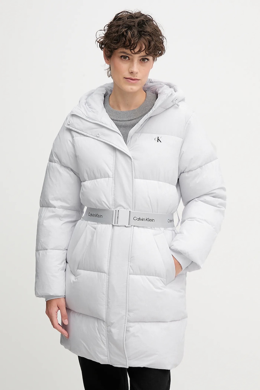 Levně Bunda Calvin Klein Jeans fialová barva, LV047D508G