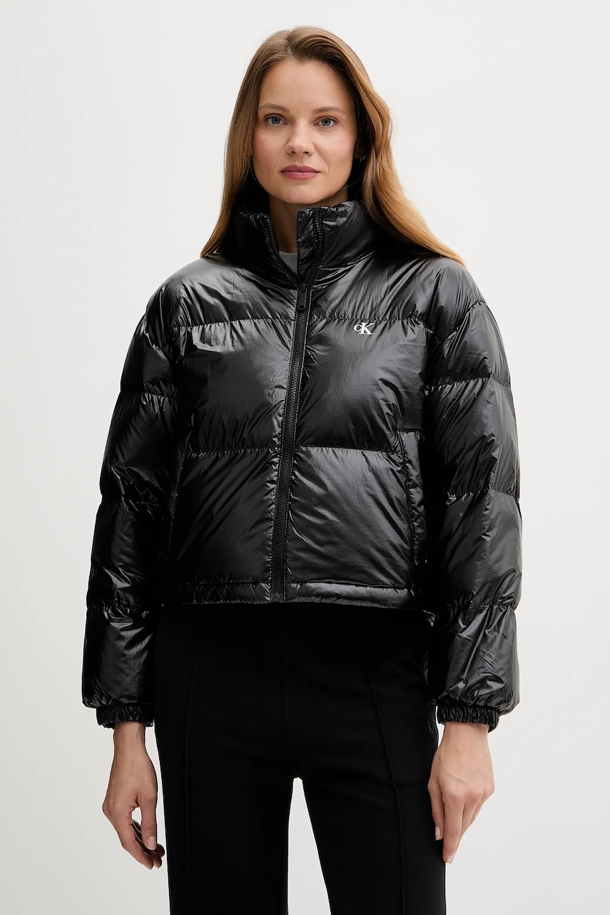 Levně Péřová bunda Calvin Klein Jeans černá barva, zimní, LV047D510G