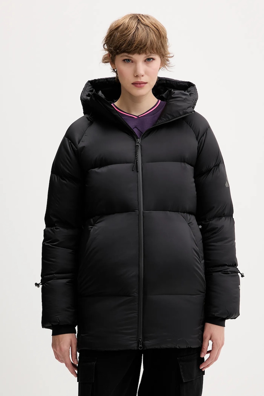 adidas geacă de puf Myshelter culoarea negru, de iarnă, oversize, JN1998