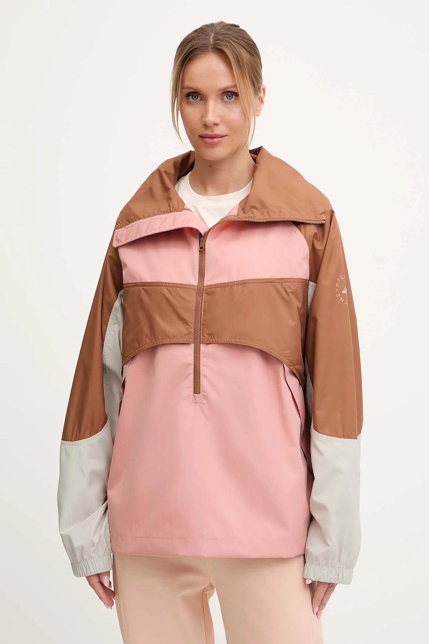 adidas by Stella McCartney geacă culoarea portocaliu, de tranziție, oversize, JX4334