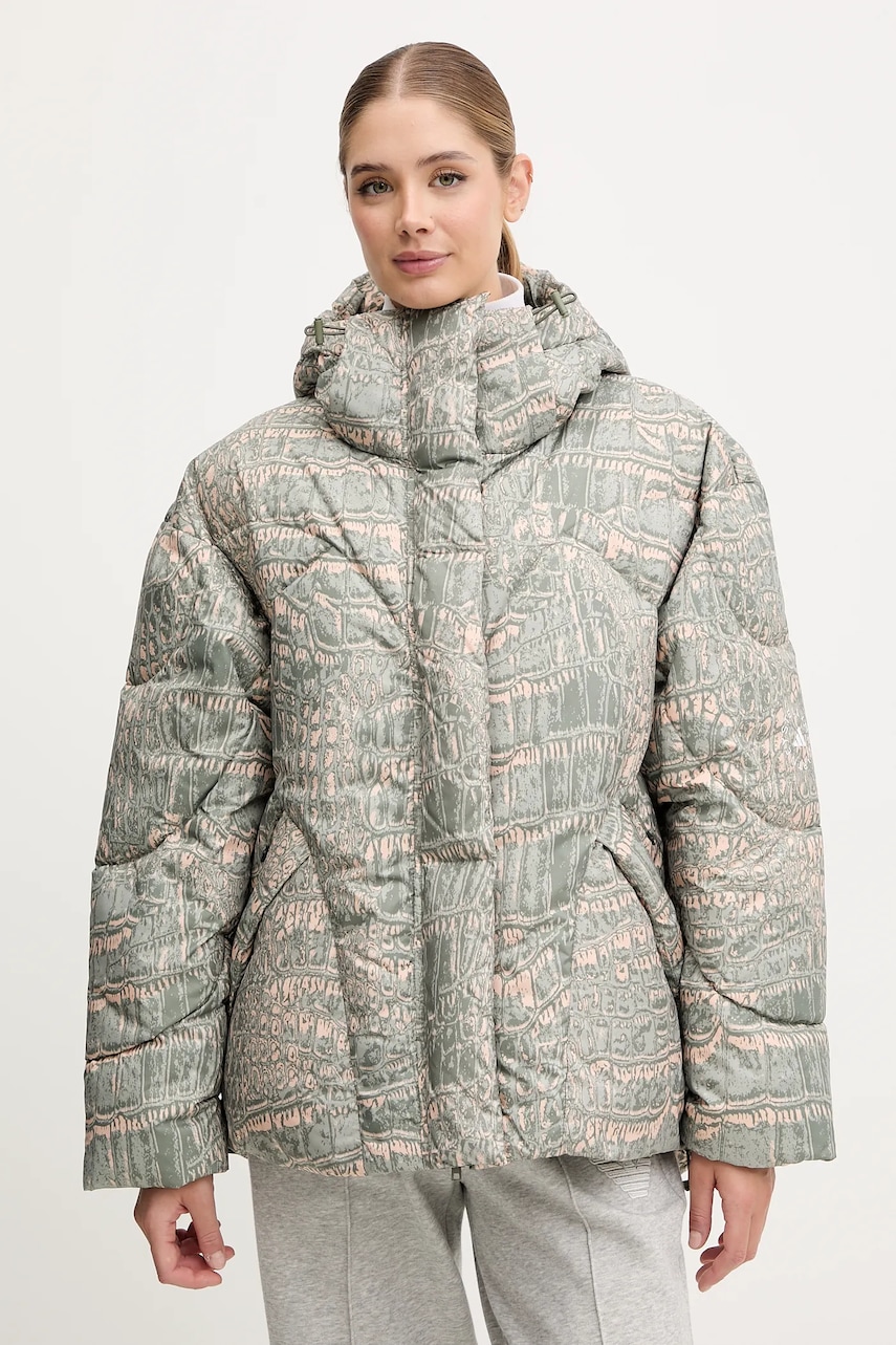 adidas by Stella McCartney geacă culoarea verde, de iarnă, JX6787