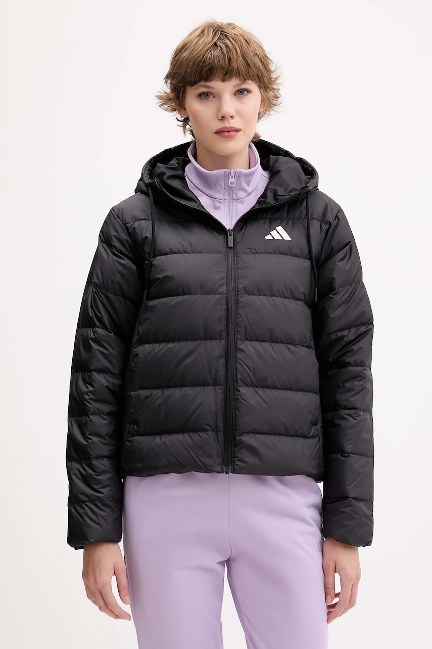 adidas geacă de puf Essentials Climawarm culoarea negru, de tranziție, KC1580