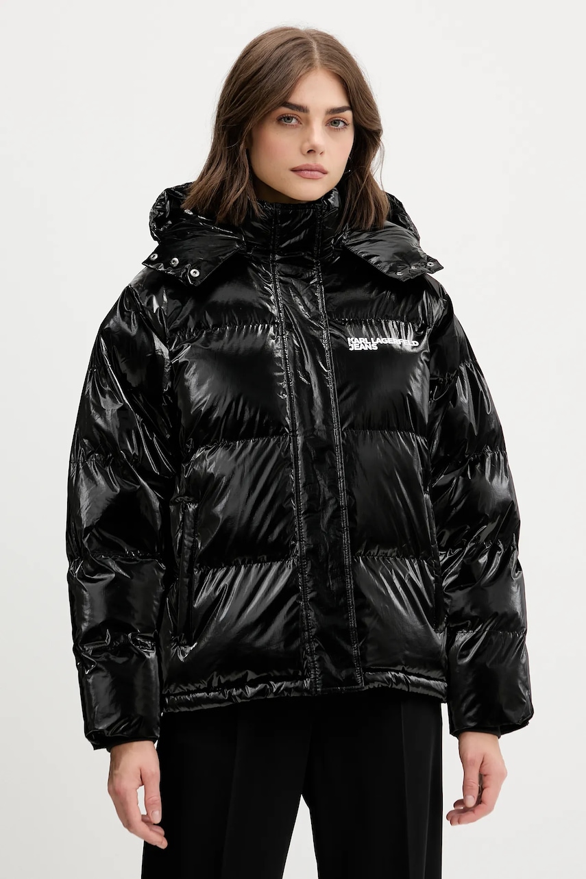Karl Lagerfeld Jeans geacă culoarea negru, de iarna, A4W15020