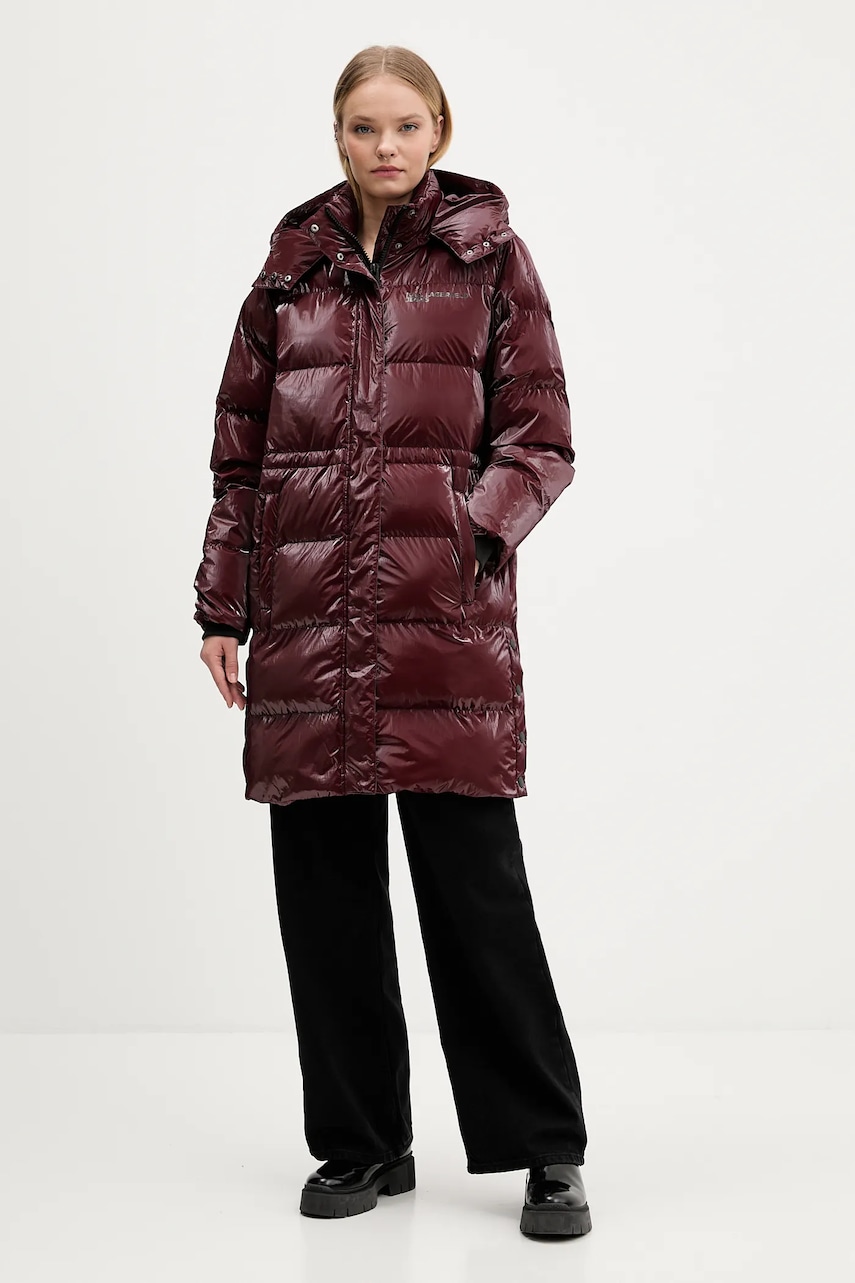 Karl Lagerfeld Jeans geacă culoarea bordo, de iarna, A4W15059