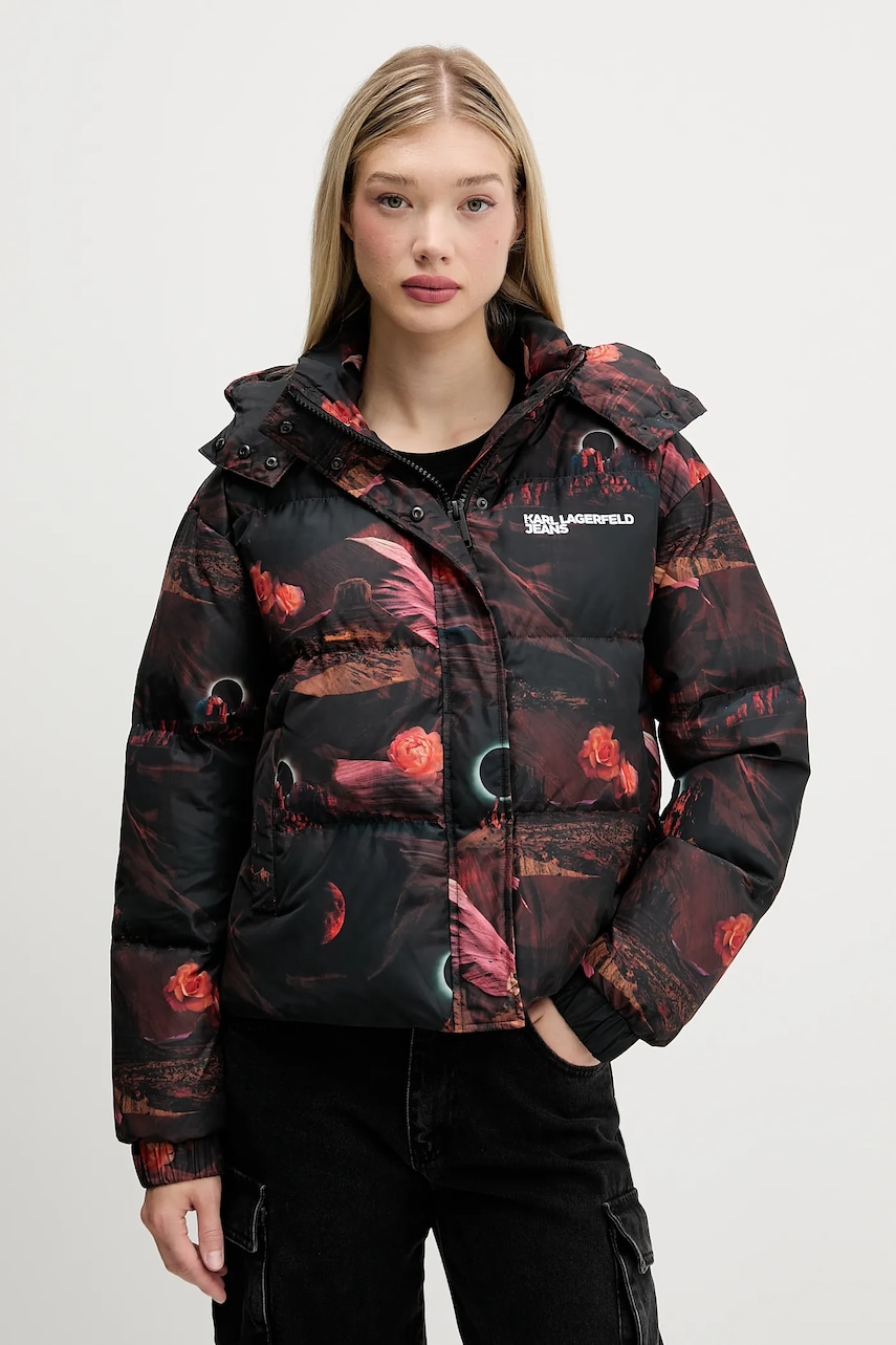 Karl Lagerfeld Jeans geacă culoarea negru, de iarnă, oversize, A4W15025