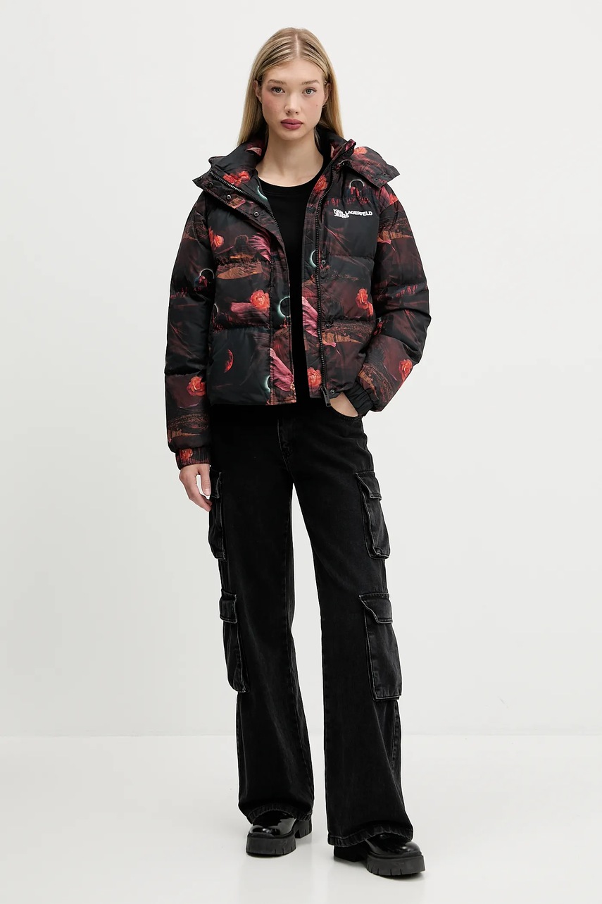 Куртка Karl Lagerfeld Jeans цвет чёрный зимняя oversize A4W15025