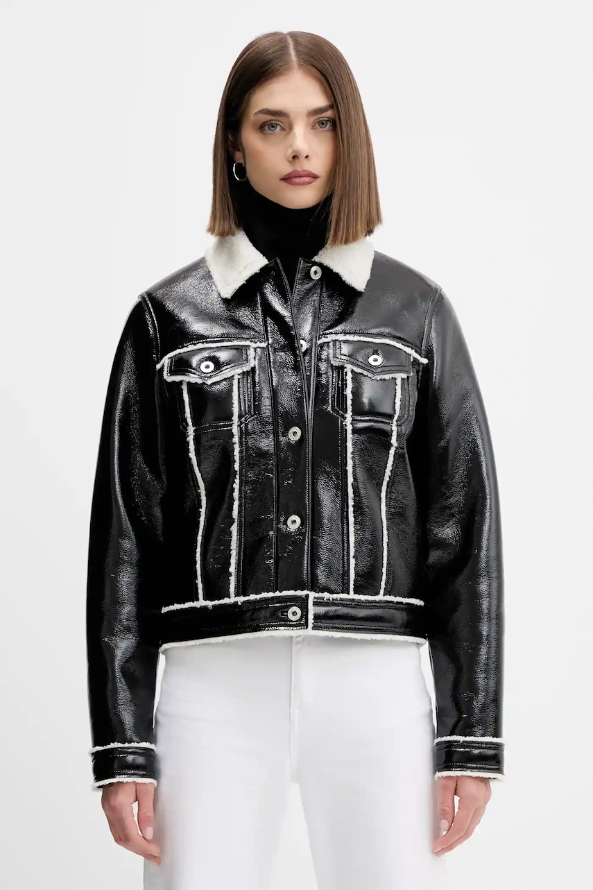 Karl Lagerfeld Jeans geaca culoarea negru, de tranzitie, A4W14054