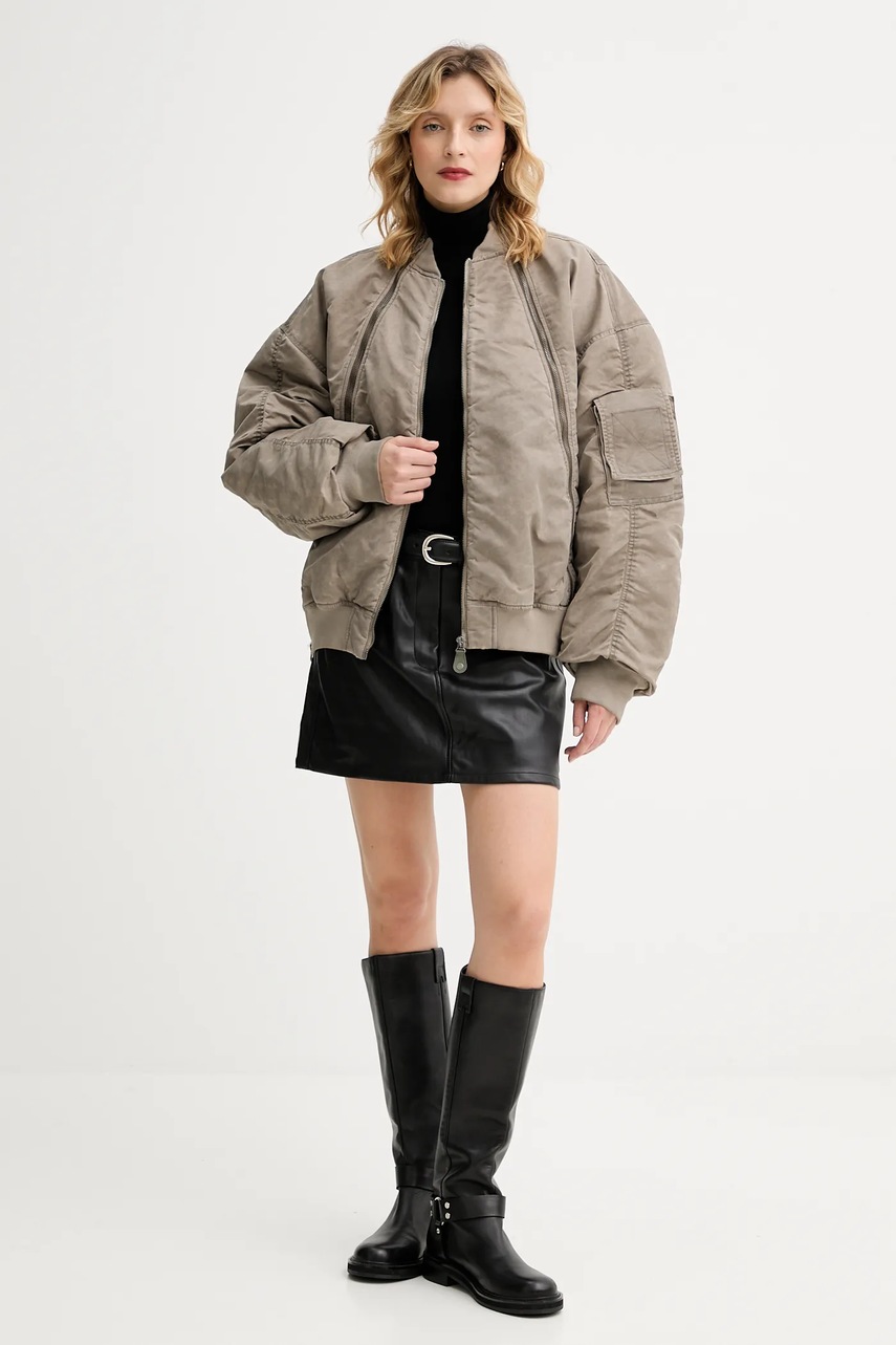 Куртка-бомбер G-Star 0 цвет серый зимняя D26977.D192