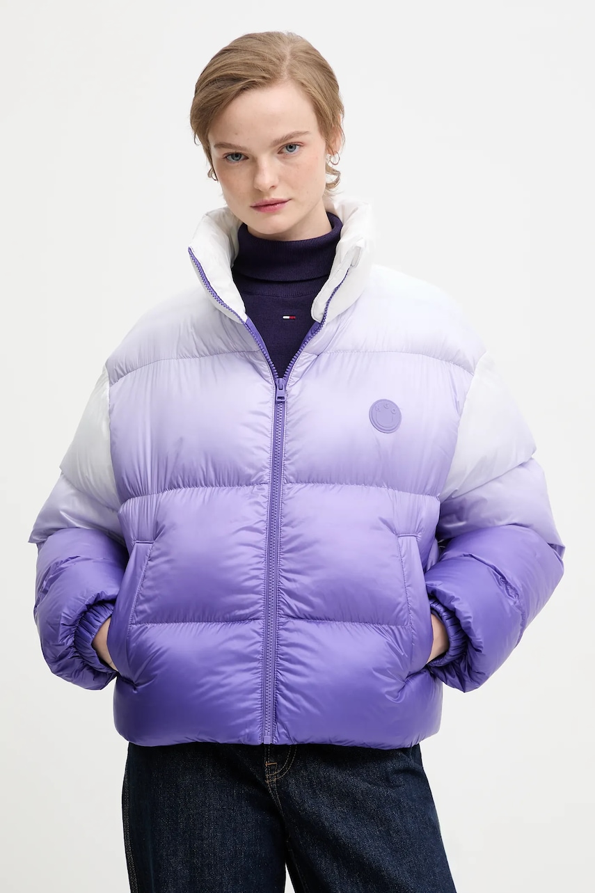 Hugo Blue geacă culoarea violet, de iarnă, oversize, 50543604