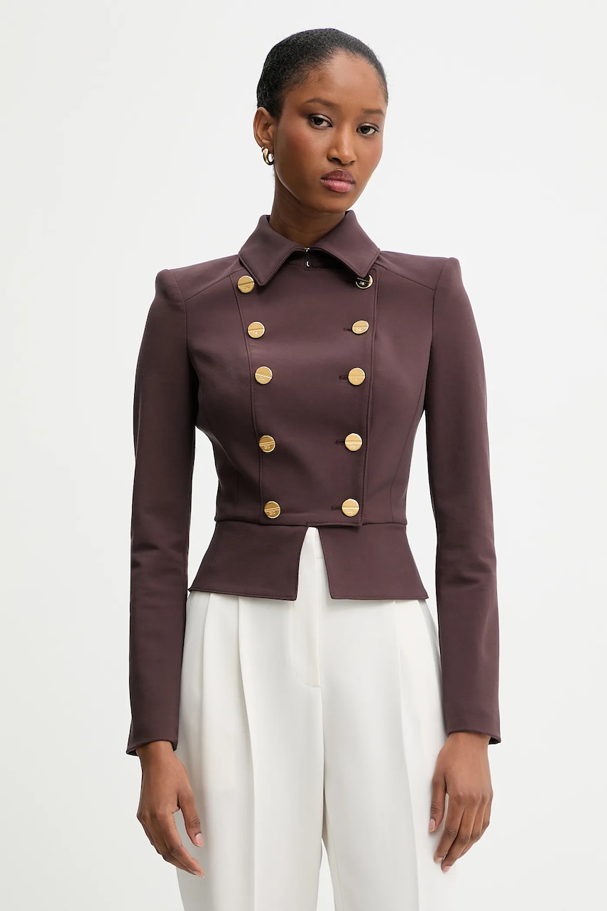 Elisabetta Franchi sacou culoarea bordo, cu două rânduri de nasturi, uni, GI18557E2