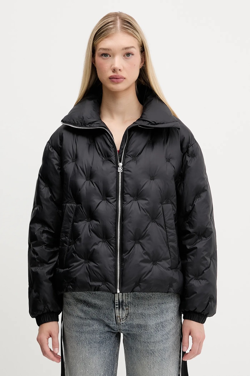 Levně Bunda HUGO černá barva, zimní, oversize, 50547205