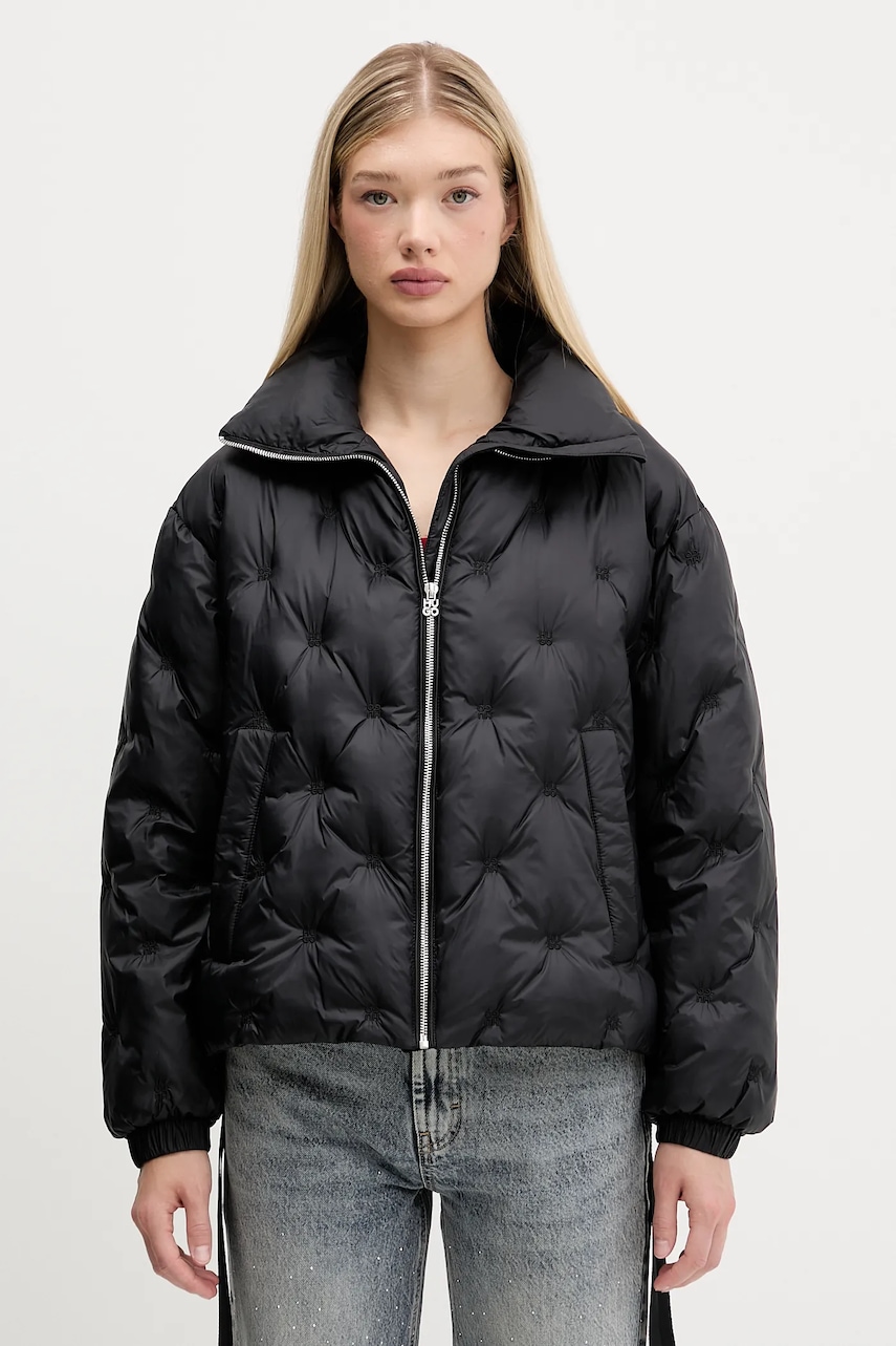 HUGO geacă culoarea negru, de iarnă, oversize, 50547205