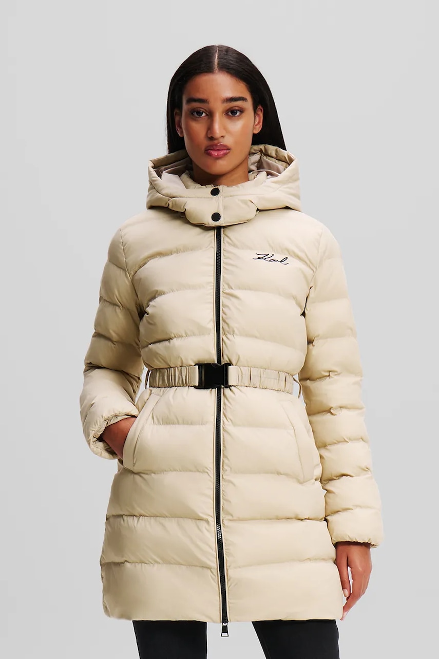 Karl Lagerfeld geacă culoarea bej, de iarnă, A1W15047