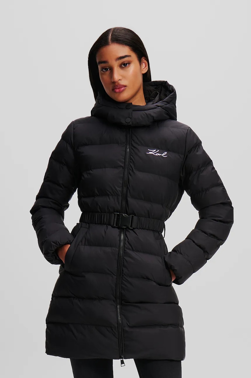 Karl Lagerfeld geacă culoarea negru, de iarnă, A1W15047