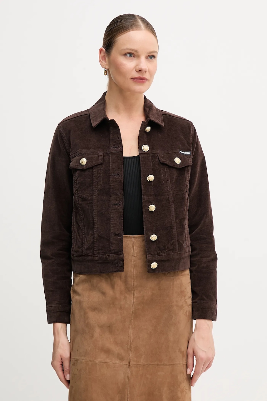 Dkny geacă culoarea maro, de tranziție, DJ5J6205