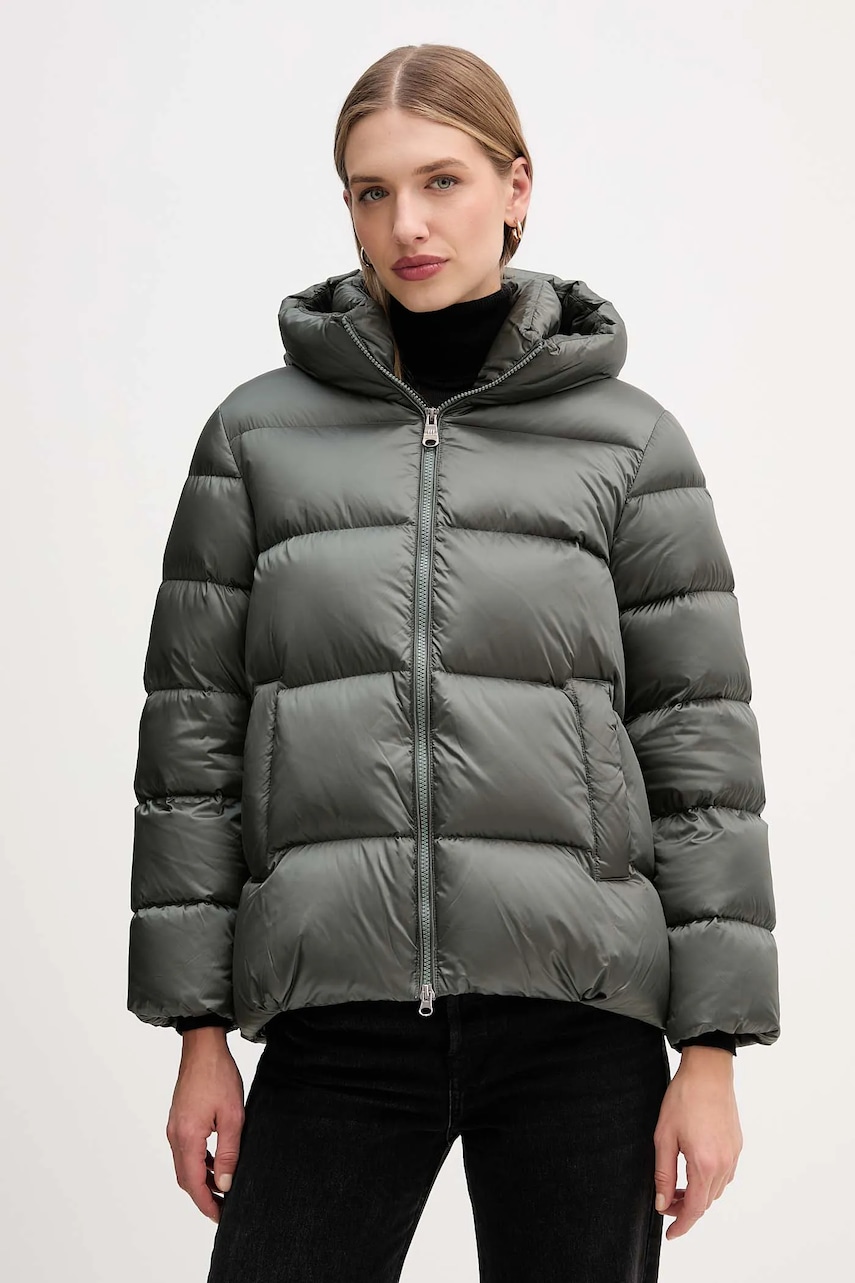 Hetrego geacă de puf ARINA culoarea verde, de iarna, oversize, 8P600