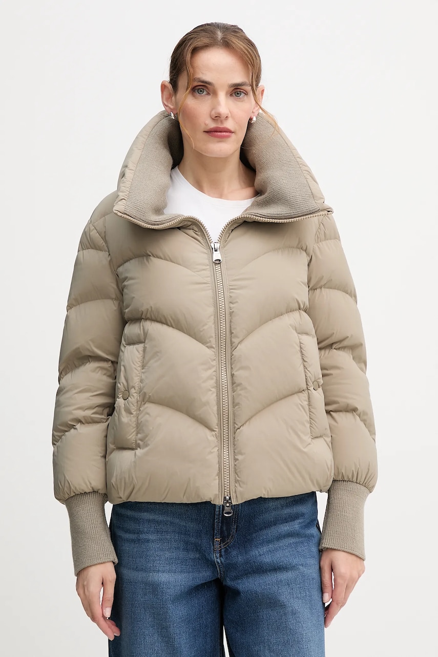 Hetrego geacă de puf INARA culoarea verde, de iarnă, oversize, 8P611