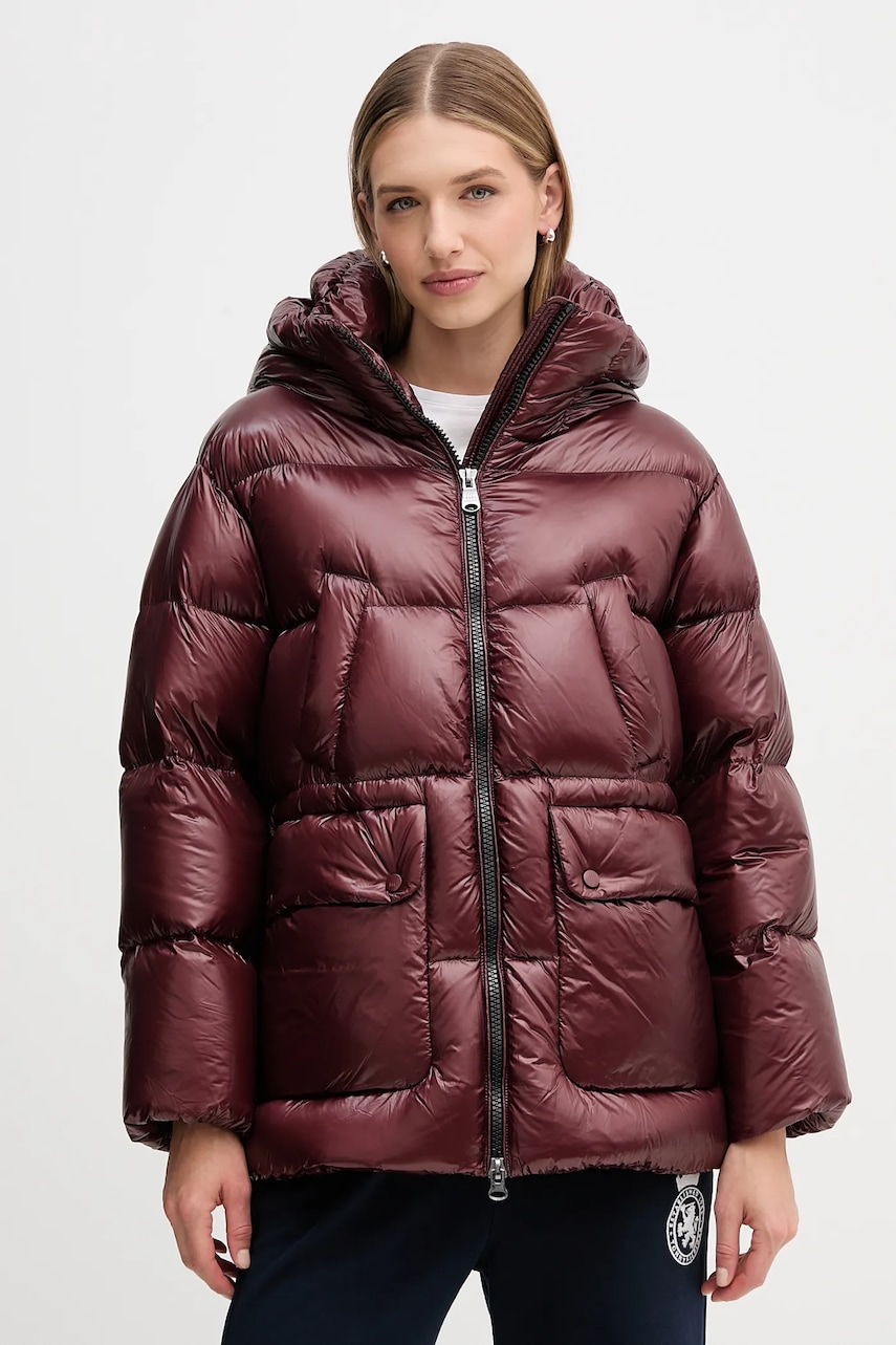 Levně Péřová bunda Hetrego DAILA červená barva, zimní, oversize, 8P780