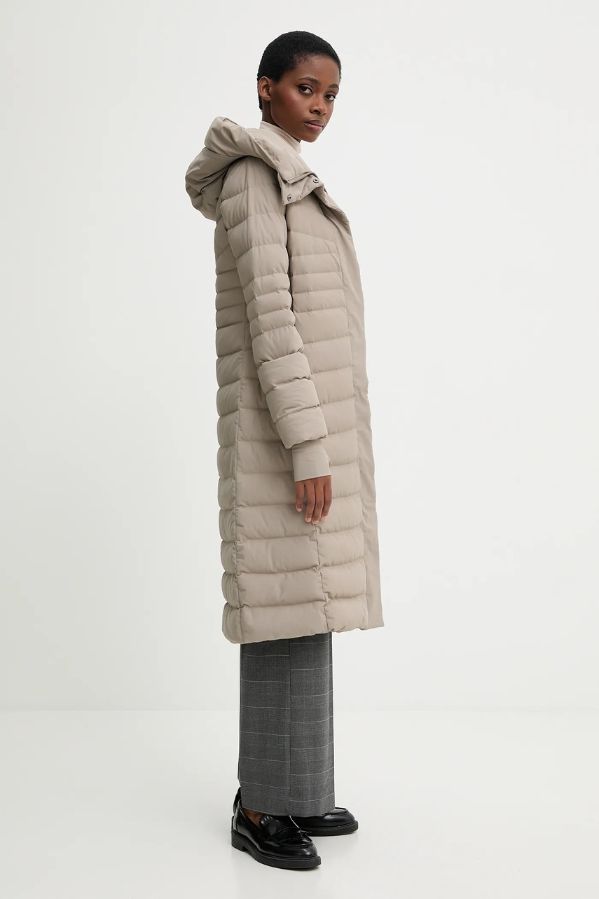 Μπουφάν με επένδυση από πούπουλα Hetrego ELOWEN χρώμα: μπεζ, 8P652 φωτογραφία