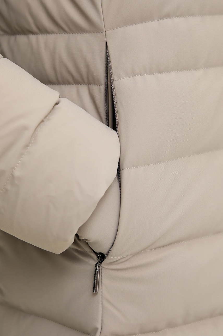 Μπουφάν με επένδυση από πούπουλα Hetrego ELOWEN χρώμα: μπεζ, 8P652 φωτογραφία