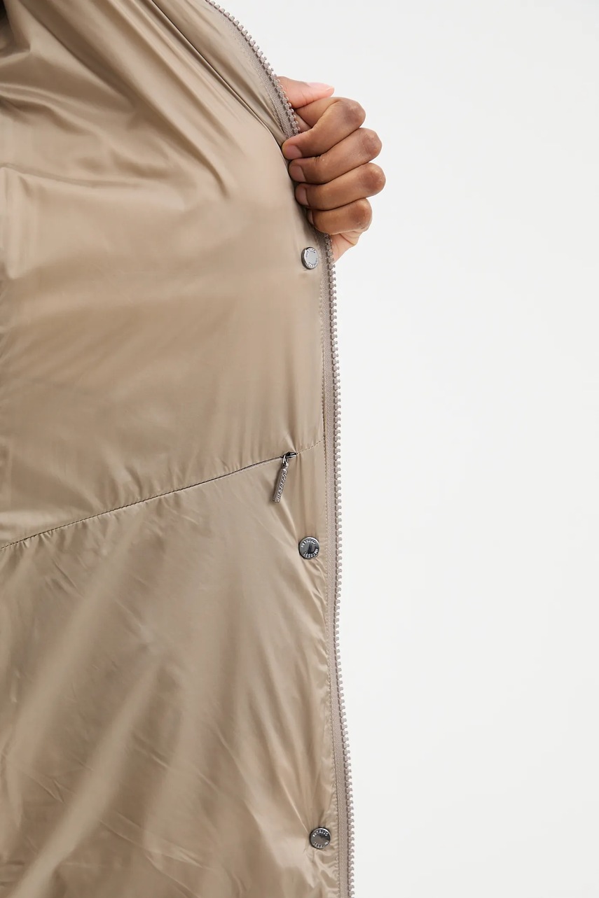 Μπουφάν με επένδυση από πούπουλα Hetrego ELOWEN χρώμα: μπεζ, 8P652 φωτογραφία