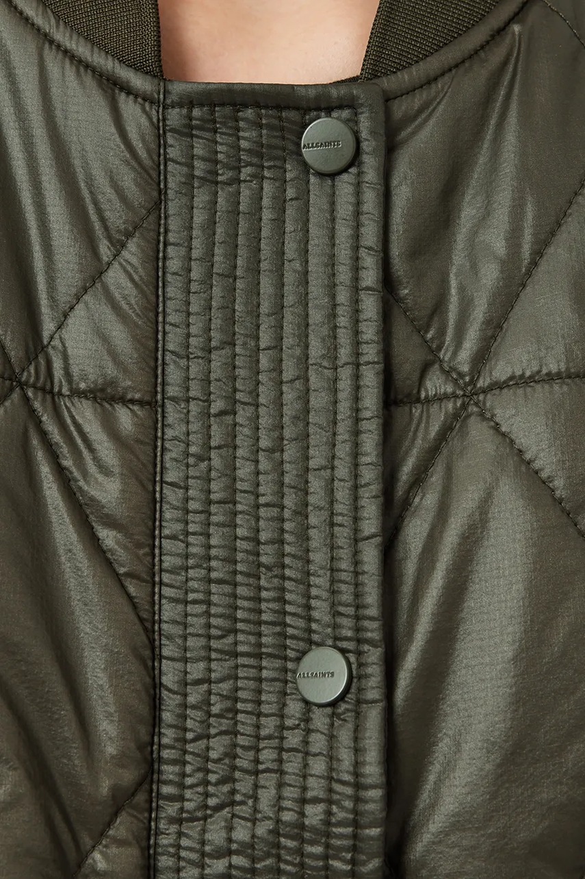 Куртка-бомбер AllSaints ALII цвет зелёный демисезонная oversize W051OD