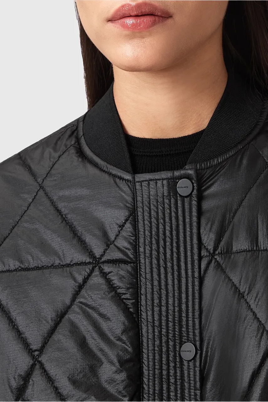 Куртка-бомбер AllSaints ALII цвет чёрный демисезонная oversize W051OD