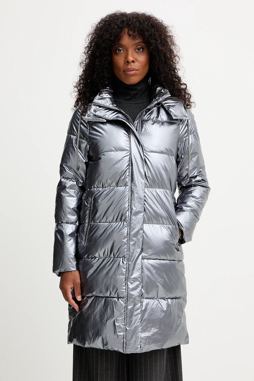 Morgan geacă culoarea argintiu, de iarnă, GDONA