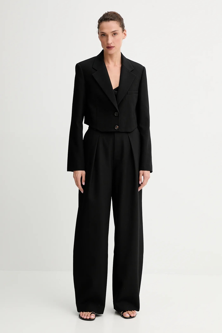 Шерстяной пиджак Miss Sixty цвет чёрный однобортный однотонный 6S3WJ50300