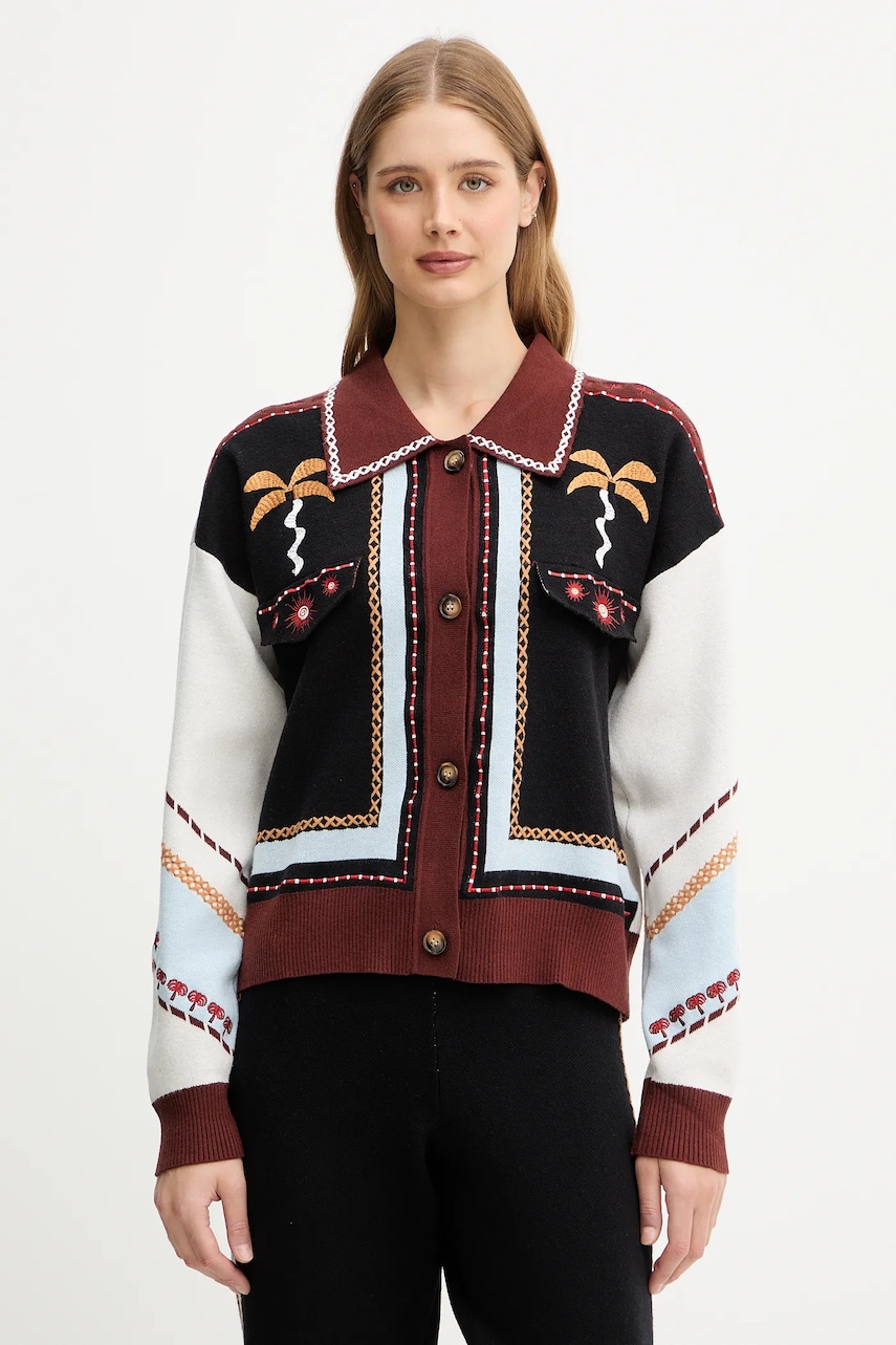 Never Fully Dressed cardigan culoarea negru, light, NFDKN706