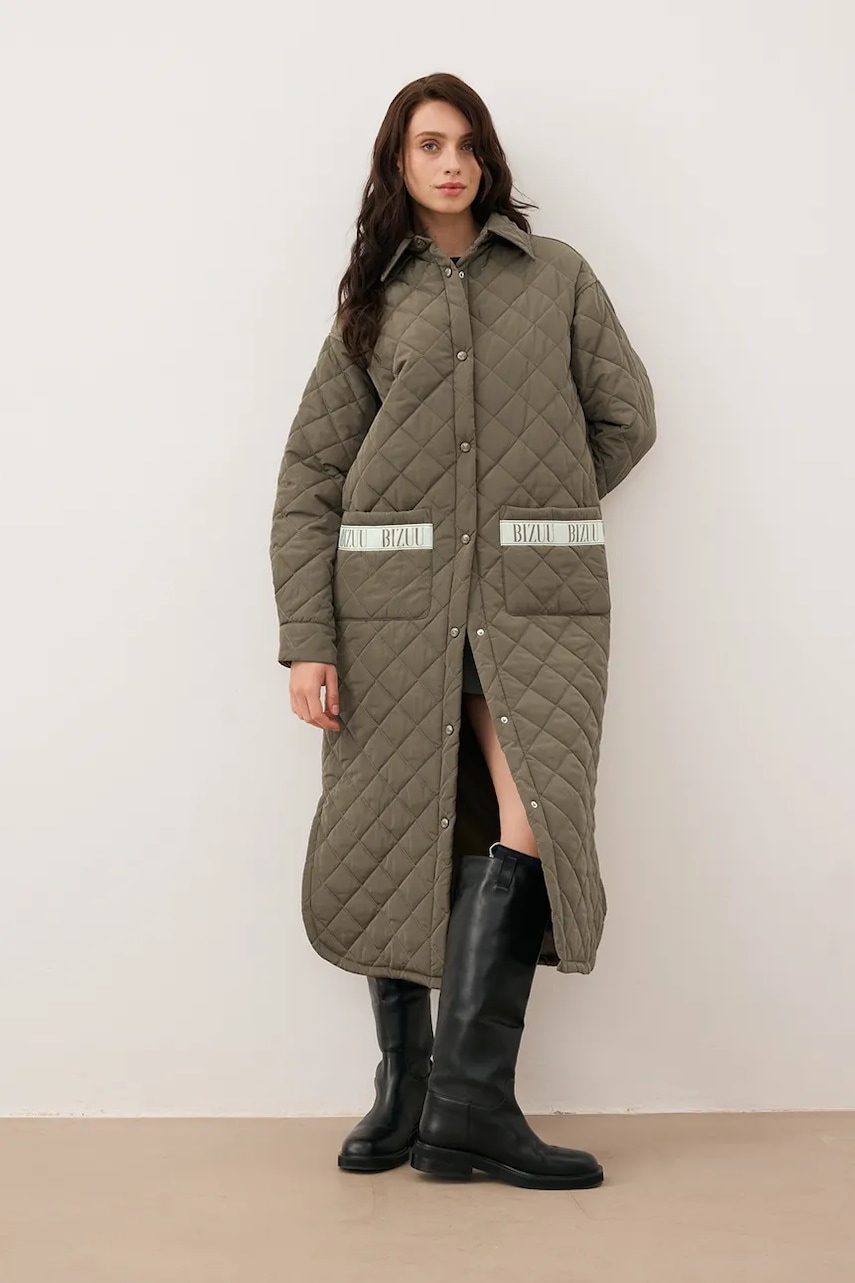 Bizuu geacă MAREVIA culoarea verde, de tranziție, oversize, MAREVIA KHAKI