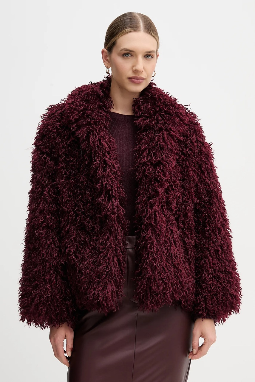 Sandro Ferrone palton culoarea bordo, S31YBFPONGO