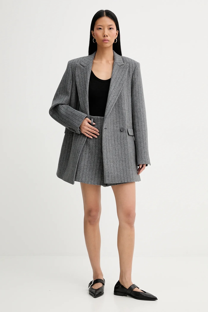 Παλτό με προσθήκη μαλλιού IRO WM07NIMI χρώμα: γκρι, NIMI φωτογραφία