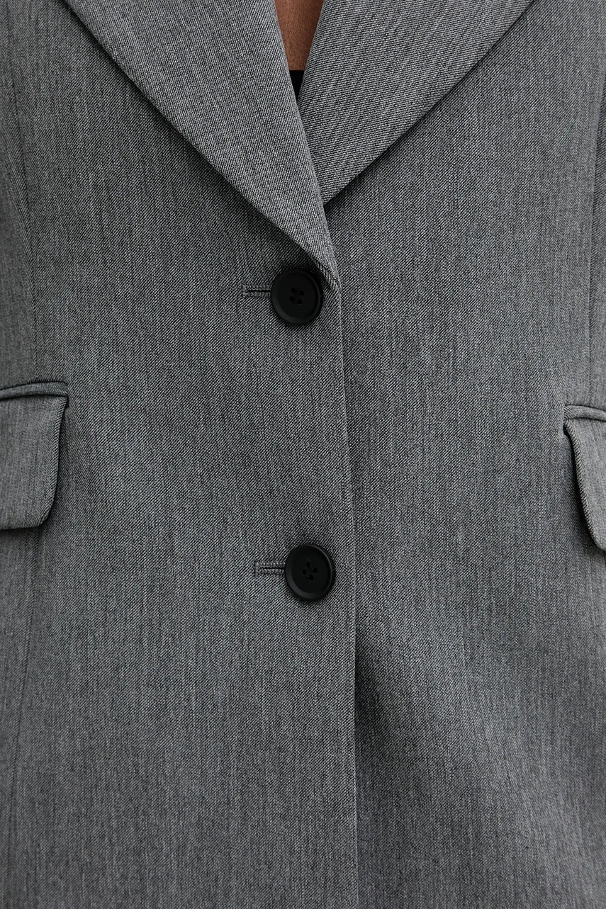 Γιλέκο AllSaints ASTRA χρώμα: γκρι, W043QD φωτογραφία