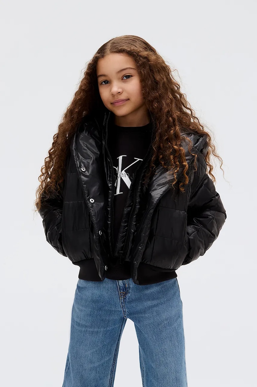 Levně Bunda Calvin Klein Jeans černá barva, IG0IG02988