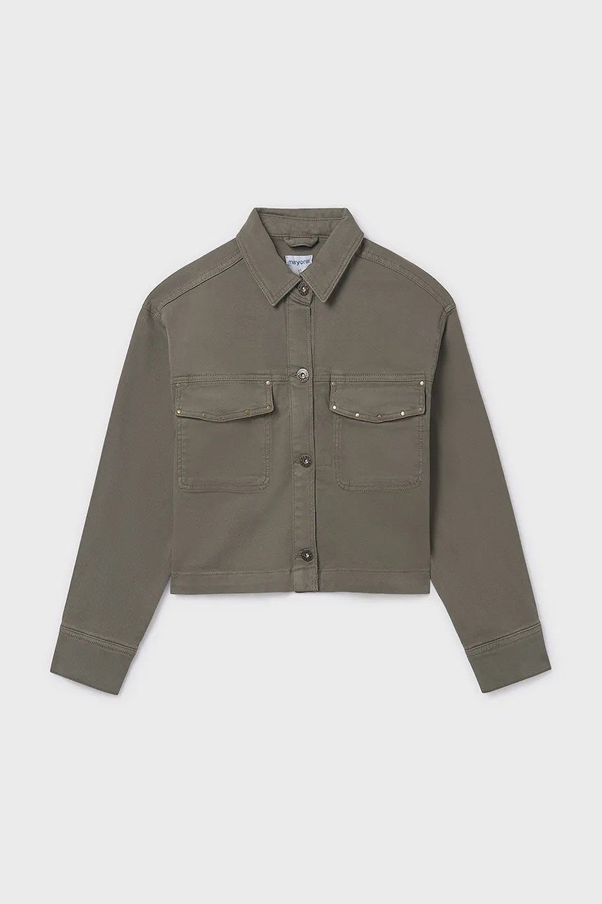 Mayoral geacă de blugi pentru copii culoarea verde, 7198