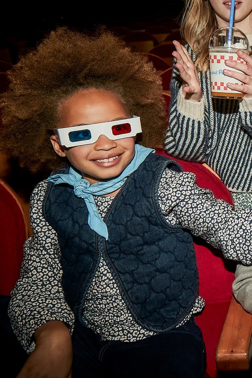 Mayoral vestă din denim pentru copii culoarea bleumarin, 7319