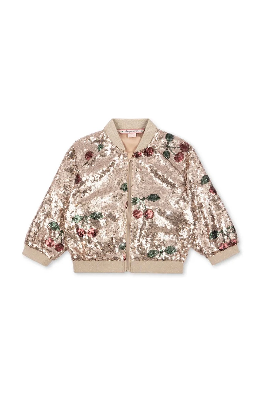 Konges Sløjd geacă bomber pentru copii STARLA SEQUIN JACKET culoarea auriu, KS103991