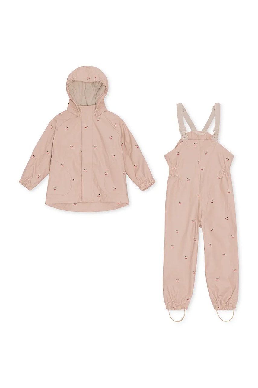 Konges Sløjd set rezistent la ploaie pentru copii RAINY PALME SET culoarea roz, KS104156