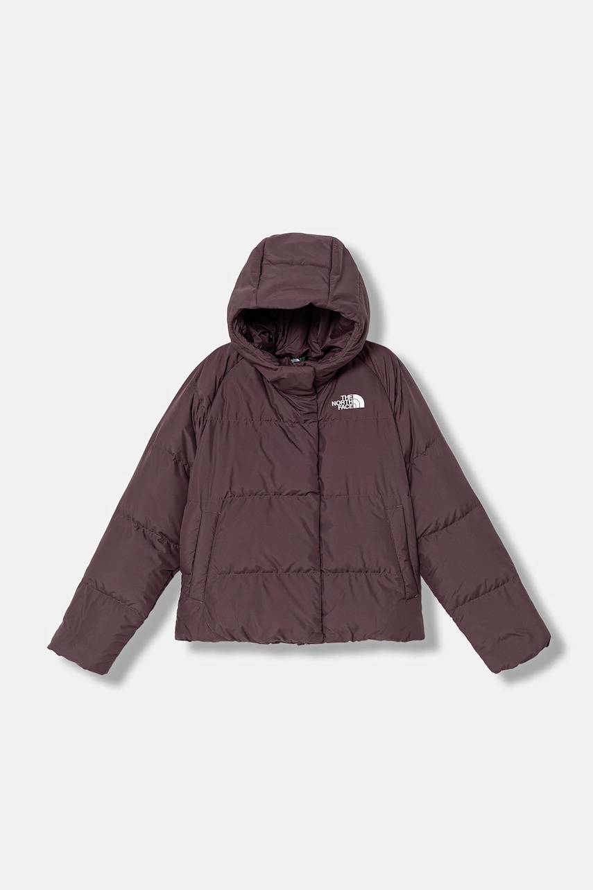 The North Face geacă de puf pentru copii G NORTH DOWN HOODED JACKET culoarea violet, NF0A88UDBQ71