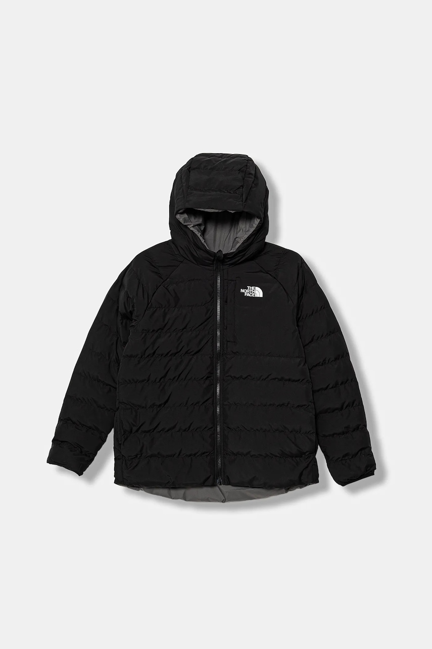 The North Face geacă reversibilă pentru copii G REVERSIBLE PERRITO HOODED JACKET culoarea negru, NF0A88UEWOO1