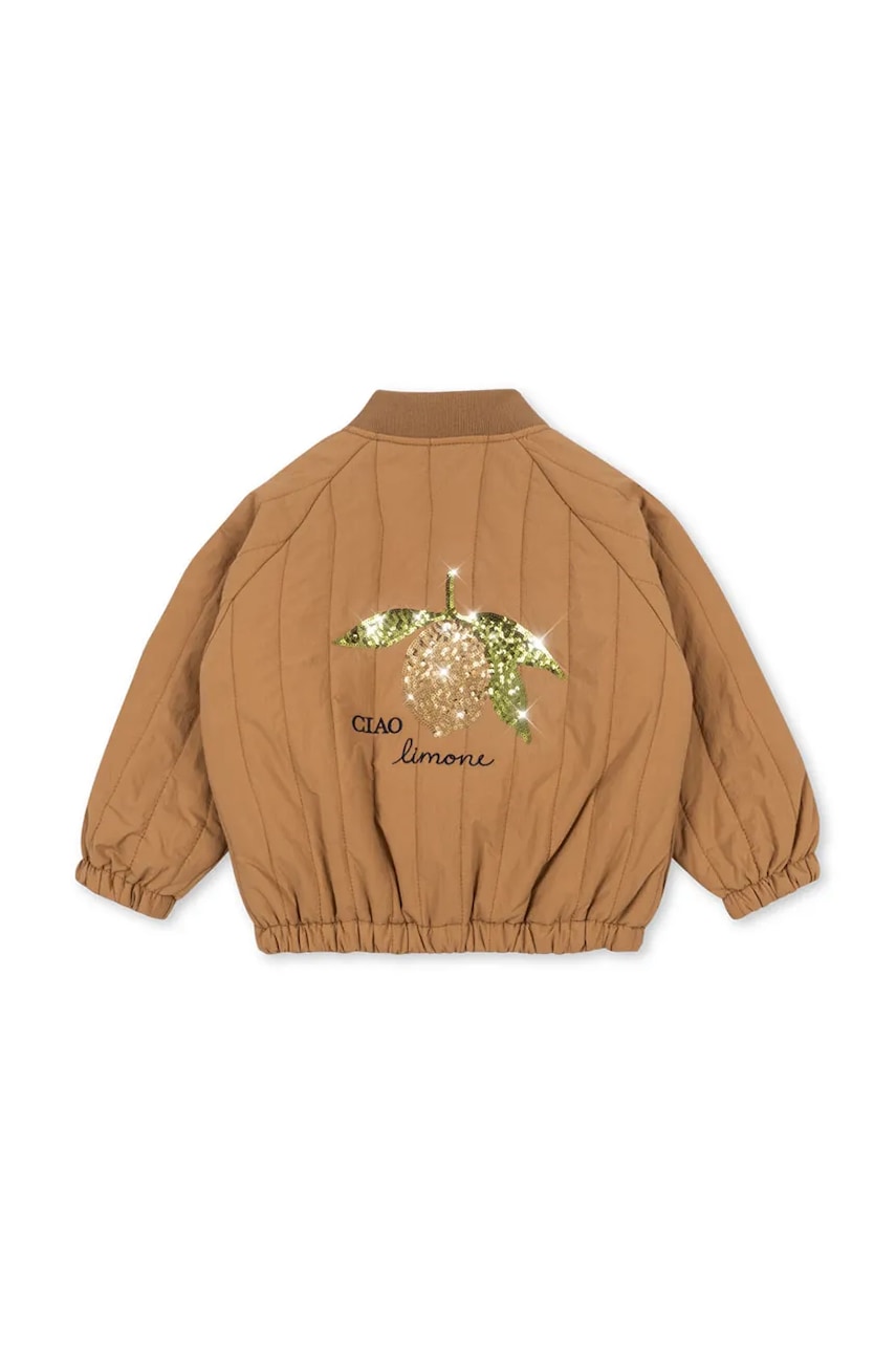 Konges Sløjd geacă JUNO SEQUIN BOMBER JACKET culoarea maro, KS103490
