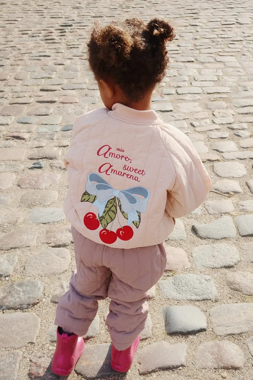 Levně Dětská bomber bunda Konges Sløjd JUNO BOMBER JACKET béžová barva, KS103484