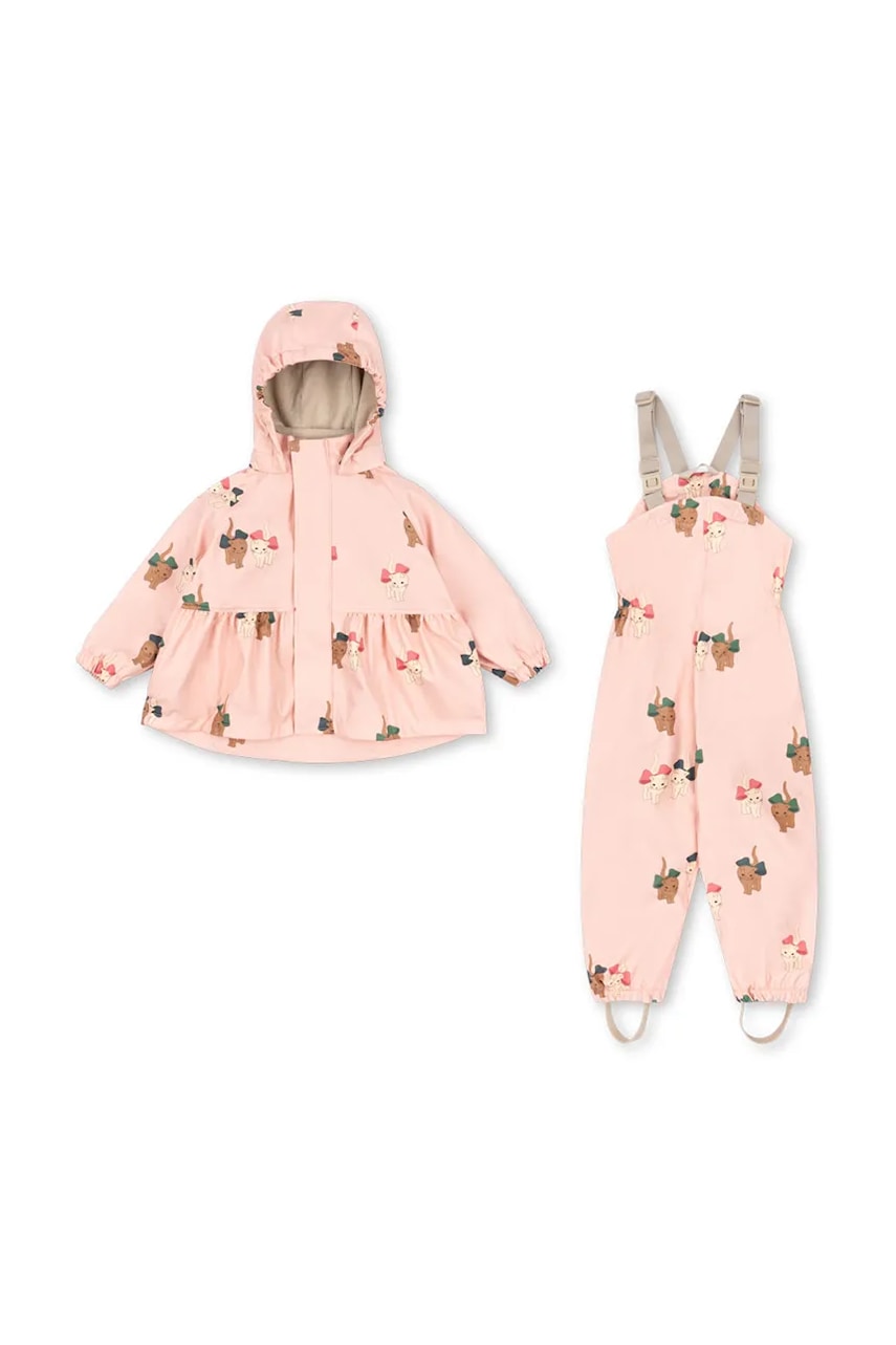 Levně Bunda Konges Sløjd RAINY PALME SET GIRL růžová barva, KS103583