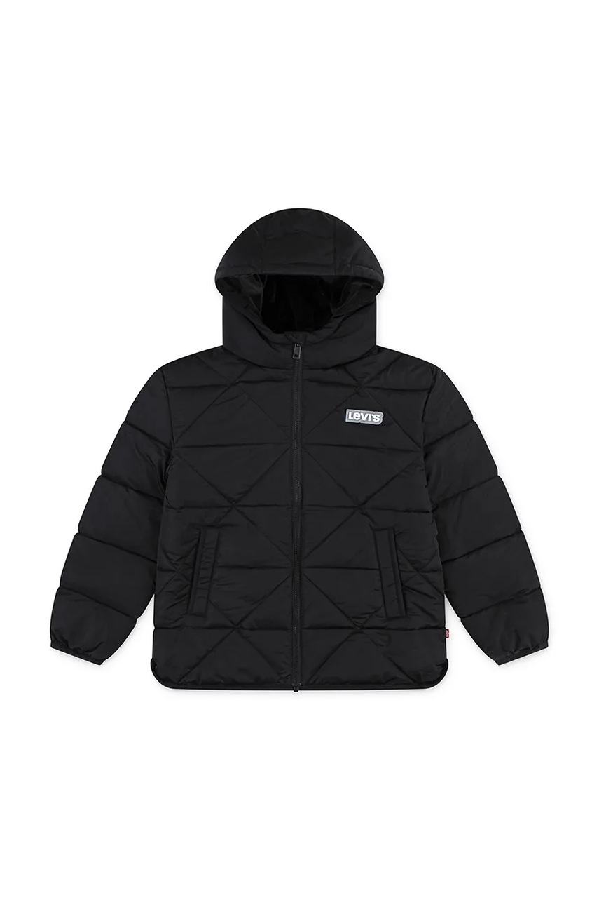 Levně Dětská bunda Levi's A LINE MDWT PUFFER černá barva, 3EN638