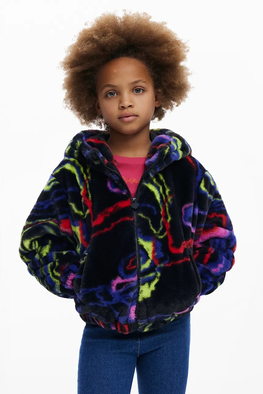 Levně Dětská bunda Desigual černá barva, 25WGEW09